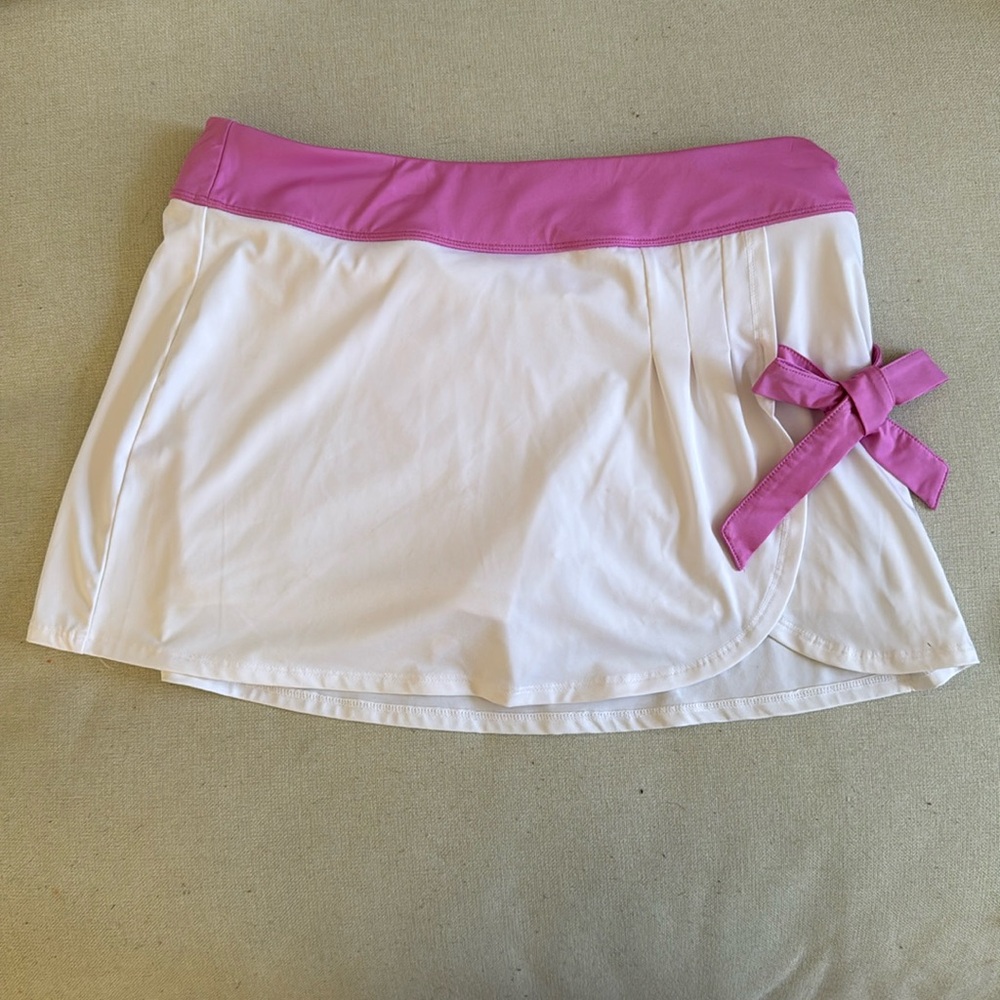 Fila 30 Love Side Tie White and Pink Tennis Skirt, Sz M